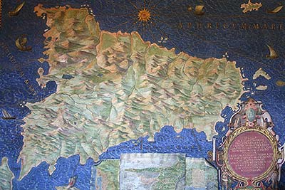 Carte de la Sicile, galerie des cartes, musée du Vatican